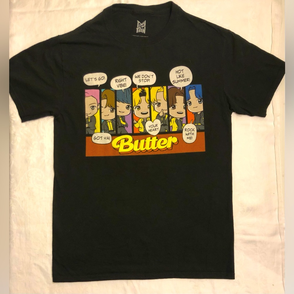BTS Butter T Shirt by Tiny Tan. Unisex Size Small